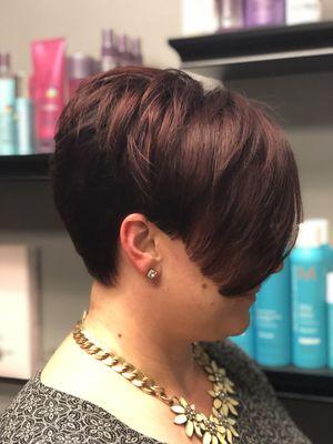 Bold red pixie cut