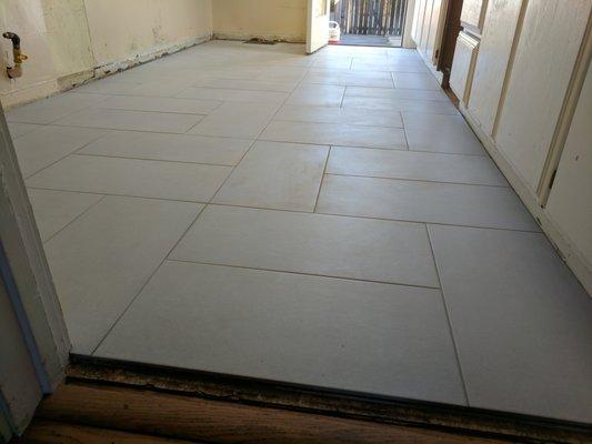 Tile kitchen floor.