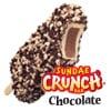 A thick chocolate center is surrounded with smooth vanilla ice cream and rolled in a crunch coating.