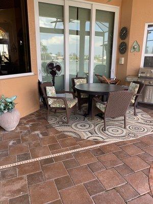 Pressure washed lanai floor.