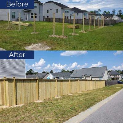 Here's a fence I constructed, Before & After.