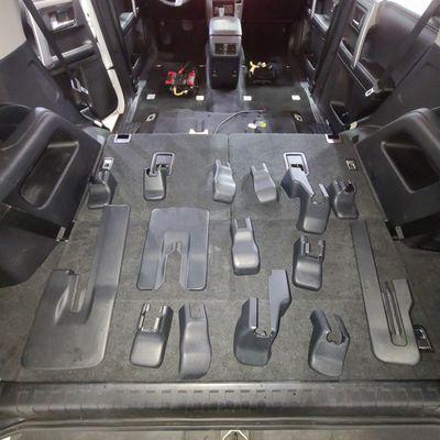 Removal of seats and plastic trims for a deep clean.