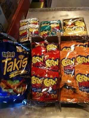 Corn Nuts & Takis.