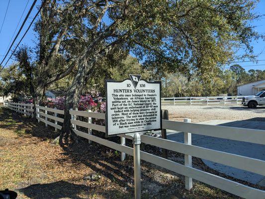 Hunter's Volunteers Historical Marker, Charleston