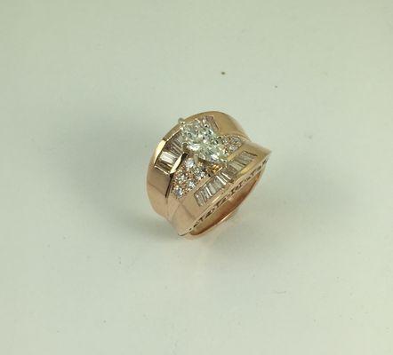 Rose gold diamond wedding ring