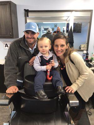 Tanner with his first big boy haircut!