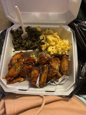 10 piece (lemon pepper & special sauce!) macaroni and collard greens