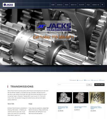 Ecommerce site for Jacks Transmissions