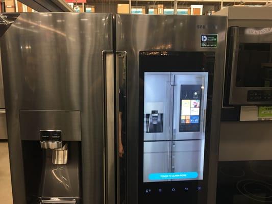 YES, We are up to date with the most technically advanced appliances in the world such as this new model Samsung interactive refrigerator!!