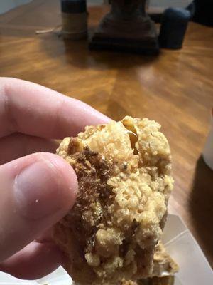 A photo of popcorn chicken.