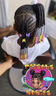 Kids braids with beads