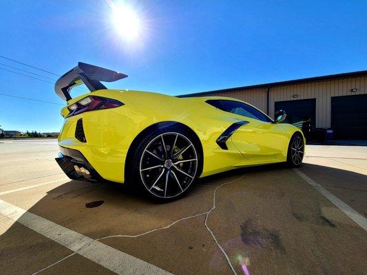 c8 corvette . detail and window coating