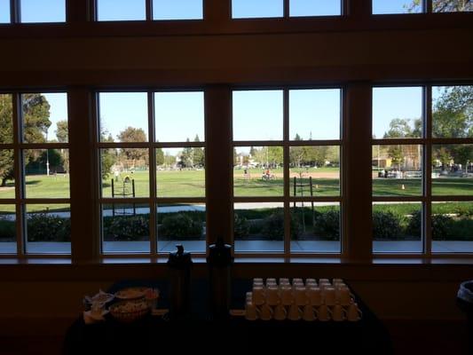 View of park from senior center