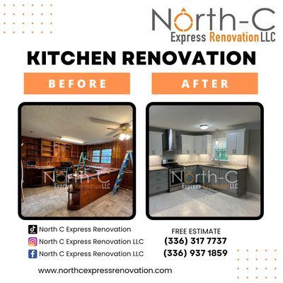 Kitchen renovation before and after