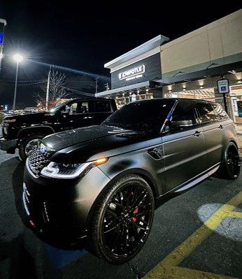 Range Rover Sport Full matte wrap | 24" and calipers red reflective wrap