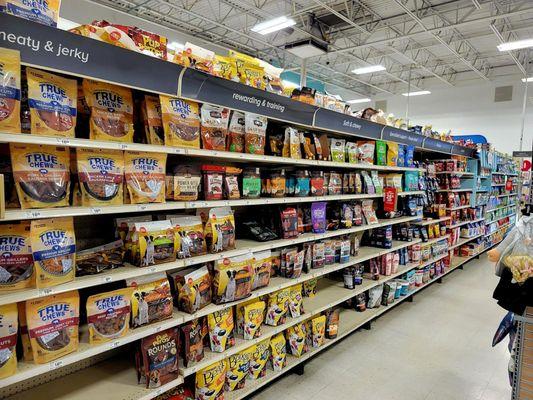 Shelves of dog food