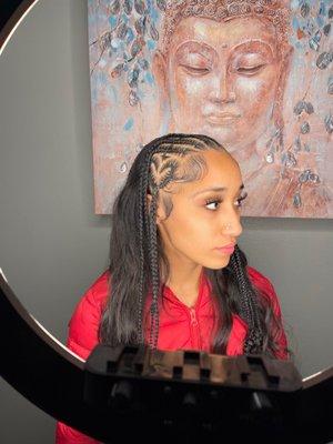 Cornrows w/ sew in