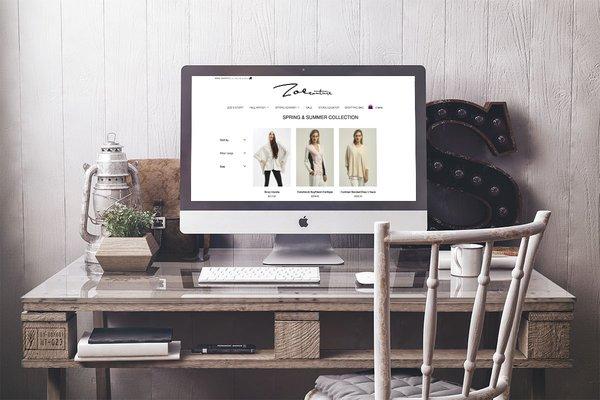 ZoeCouture.com | Los Angeles Cashmere Fashion Designer. GB Developed a Custom E-Commerce WP Site with a Store Locator & Custom Filter System