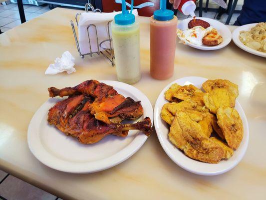 Plantains with rotisserie chicken