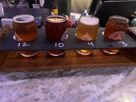 Flight of four. Not at all a fan of the Fools Hearted (#4) or the Hot Purple Magic (#10).