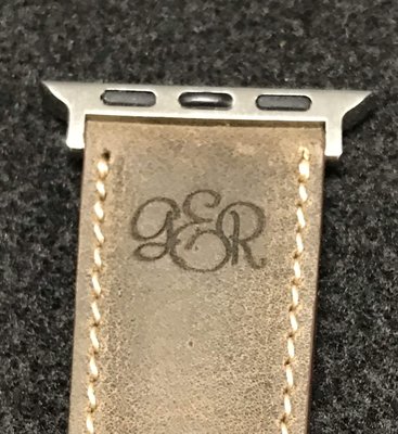 Laser engraved leather Apple Watch Band