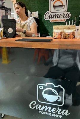 small booth, barista