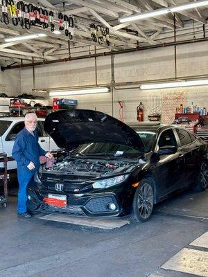 Car being inspected