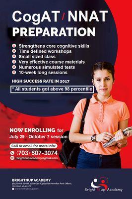 Regular CogAT/NNAT workshops. Only 8 students in a class ensures effective learning. Numerous mock tests help students overcome stress.