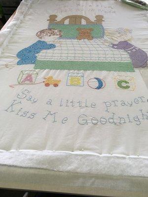 hand embroidered quilting