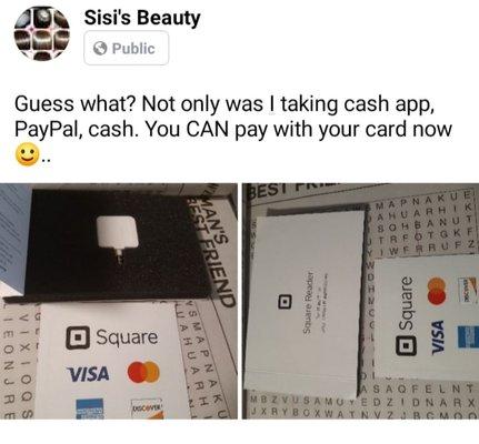 You can now pay with card