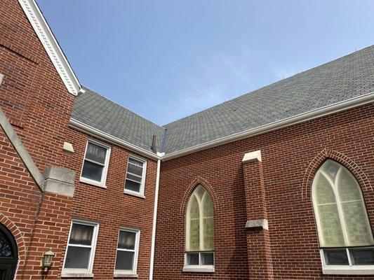 Roof work on Church in West Liberty, Ohio