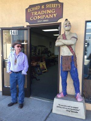 Richard and Chief Tawonka welcome you into the nice air-conditioned shop.