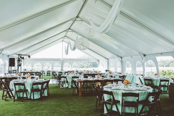 Wedding reception space at The Vineyard.