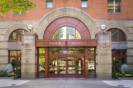 Welcome to Tent City Apartments in Boston's Back Bay neighborhood.