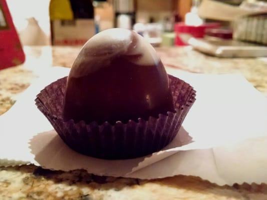 My tiramisu truffle, ready to be devoured