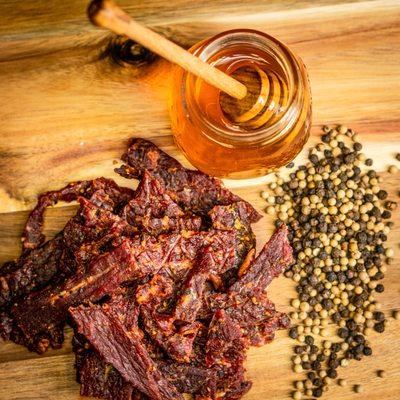 Sweet honey and fresh cracked pepper combine to make the perfect pair. Try our Honey Pepper Jerky today!