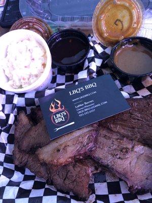 Beef brisket dinner (20) with potato salad. Tossed the bread.