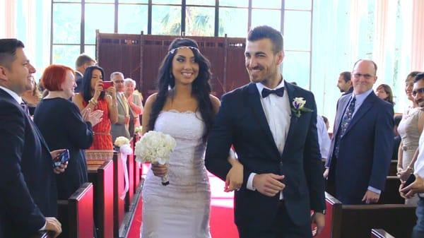 wedding ceremony, at a local church.