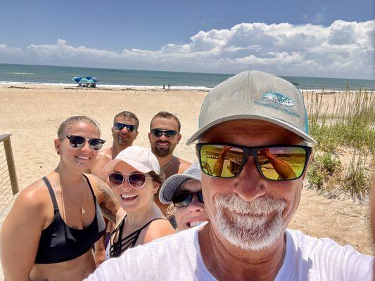 Myself and my group walking across to the Oceanside at Cape Lookout