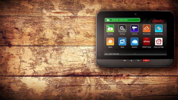 XFINITY HOME touchscreen panel.
