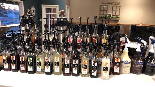 Top of the line gourmet syrups and sauces.