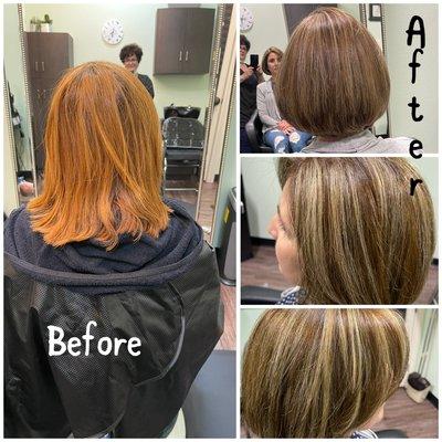 Color, highlights, cut and blow out