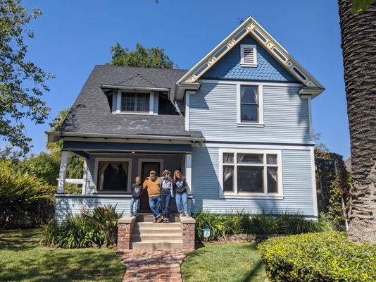 Some of my most favorite folks at their new 1895 Pasadena Victorian home.