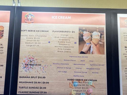 Some ice cream information.