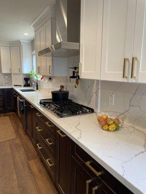 Gas cooktop and modern vent. Tons of storage!