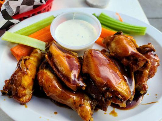 Happy hour wings. 6 bucks. Tough to beat.