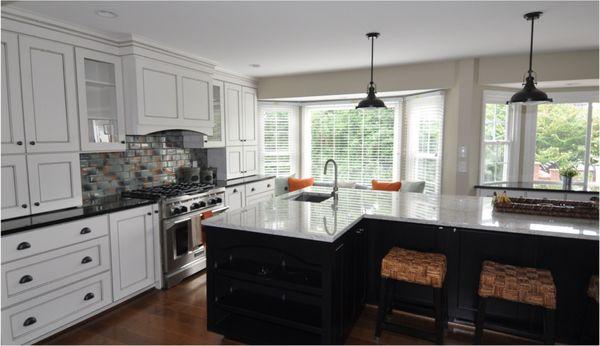 Kitchen remodel with new cabinets.