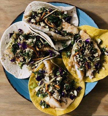 Salmon and White fish tacos