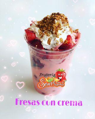 Fresas con crema