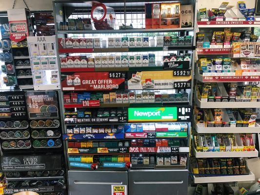 Huge selection of tobacco.